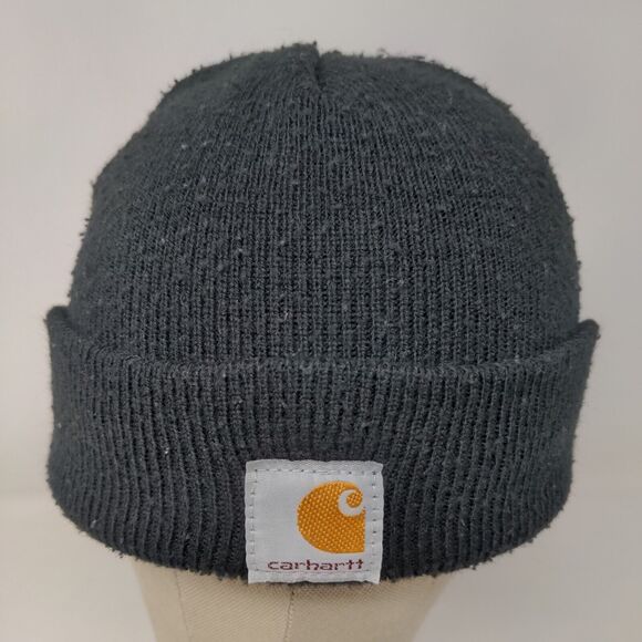 Carhartt Boys Knit Beanie Hat Black OSFM Youth Patch Logo Acrylic - Picture 3 of 11